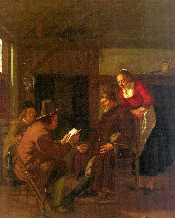 Ludolf de Jongh Messenger Reading to a Group in a Tavern China oil painting art
